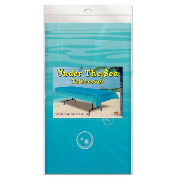 Beistle 54534 54" x 108" Under The Sea Plastic Table Cover