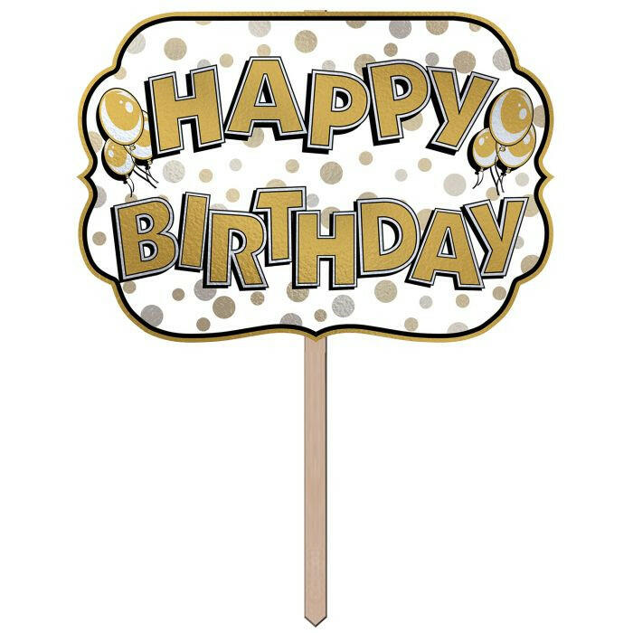Beistle 53809 10" x 14.5" Foil Happy Birthday Yard Sign Beistle