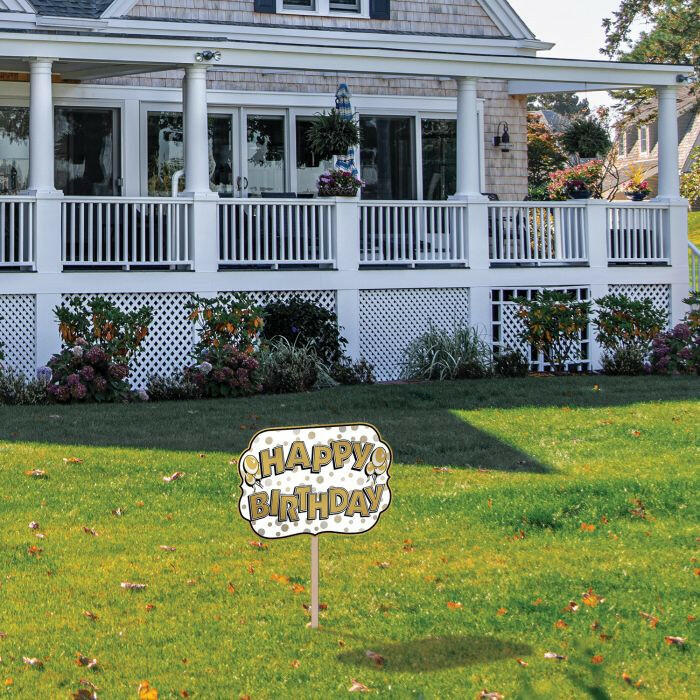 Beistle 53809 10" x 14.5" Foil Happy Birthday Yard Sign Beistle
