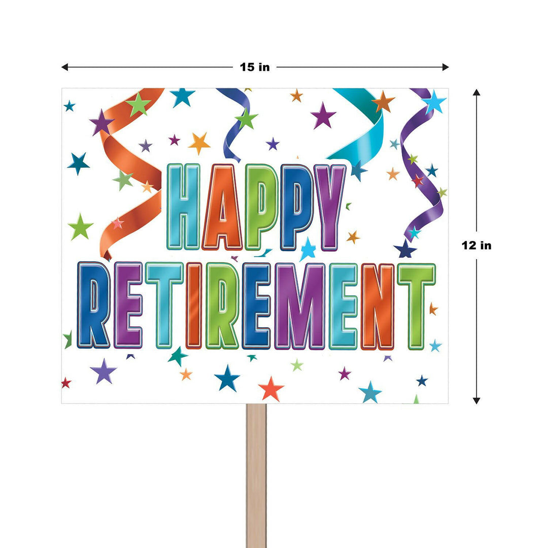 Beistle 53826 12" x 15" Happy Retirement Yard Sign Beistle