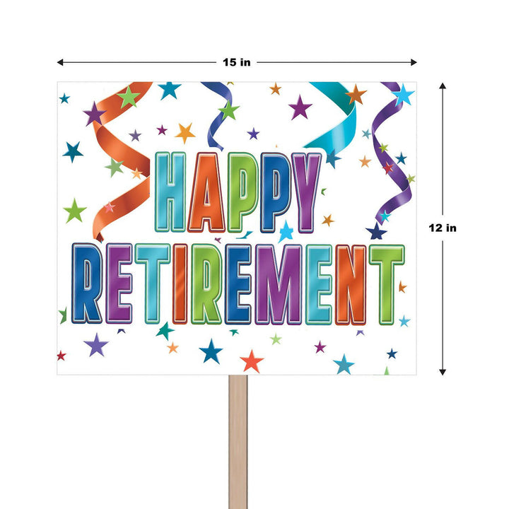 Beistle 53826 12" x 15" Happy Retirement Yard Sign Beistle