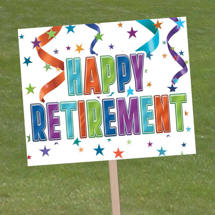 Beistle 53826 12" x 15" Happy Retirement Yard Sign Beistle