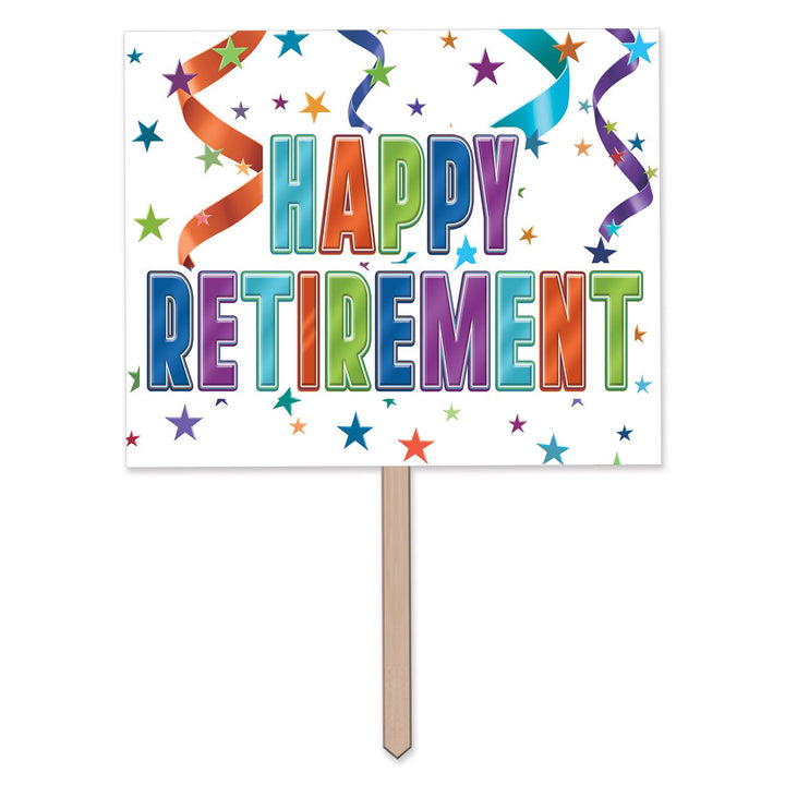 Beistle 53826 12" x 15" Happy Retirement Yard Sign