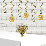 Beistle 15" Gold "50" Gleam N Burst Centerpiece (54280-GD)