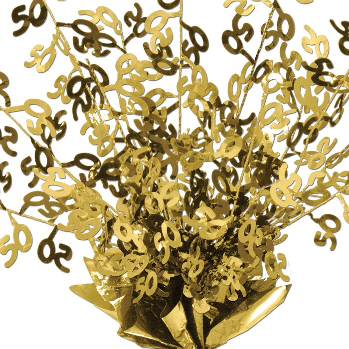 Beistle 15" Gold "50" Gleam N Burst Centerpiece (54280-GD)