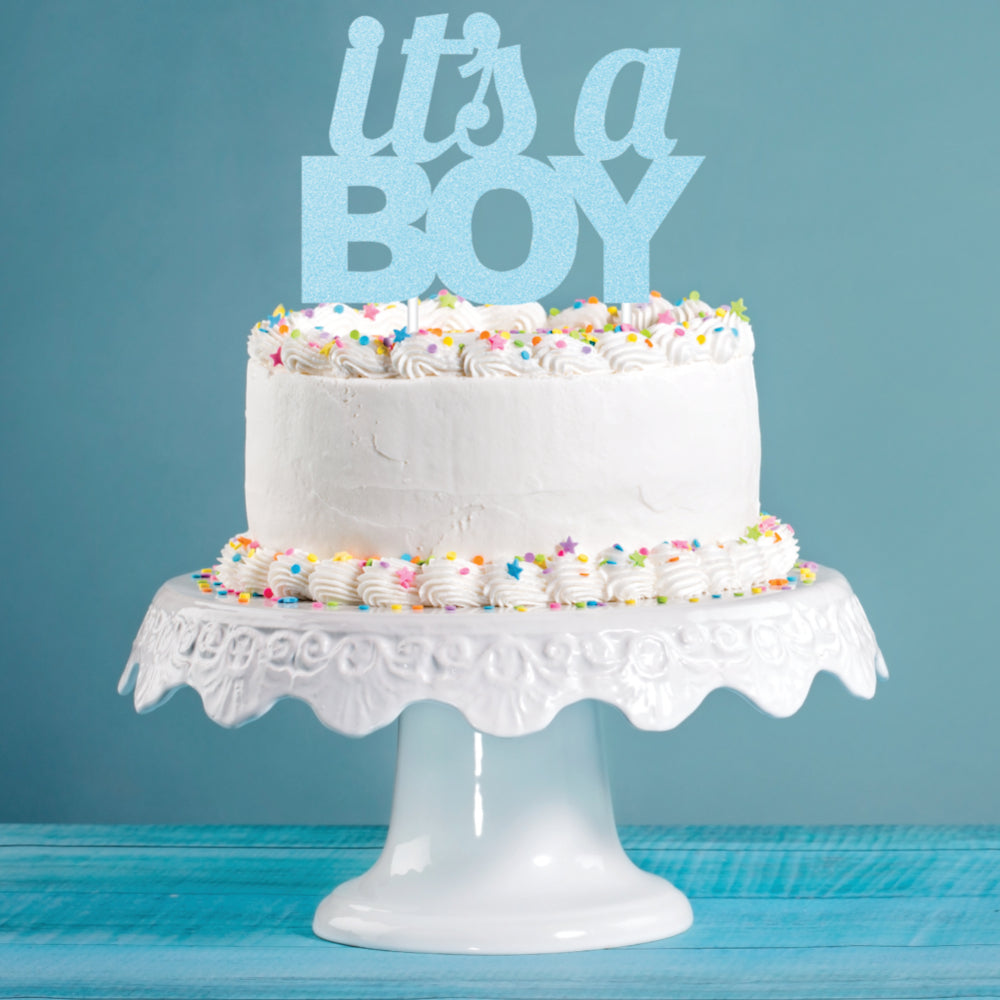 Creative Converting 335053 8" x 7" "IT'S A BOY" Blue Cake Topper
