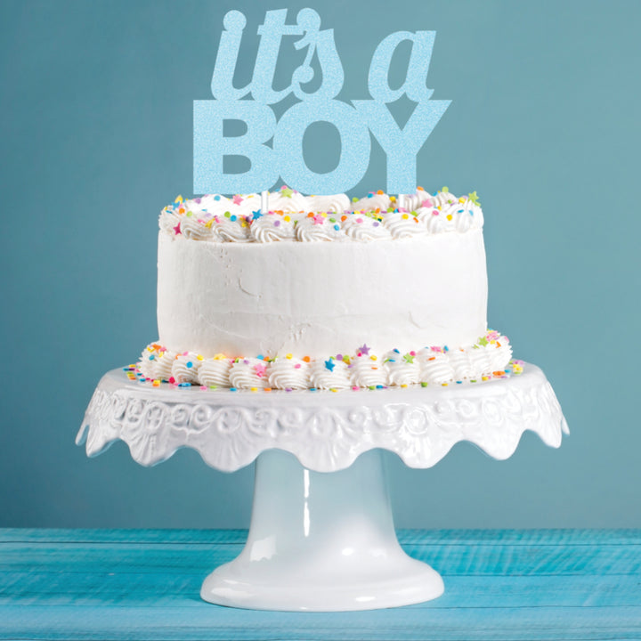 Creative Converting 335053 8" x 7" "IT'S A BOY" Blue Cake Topper