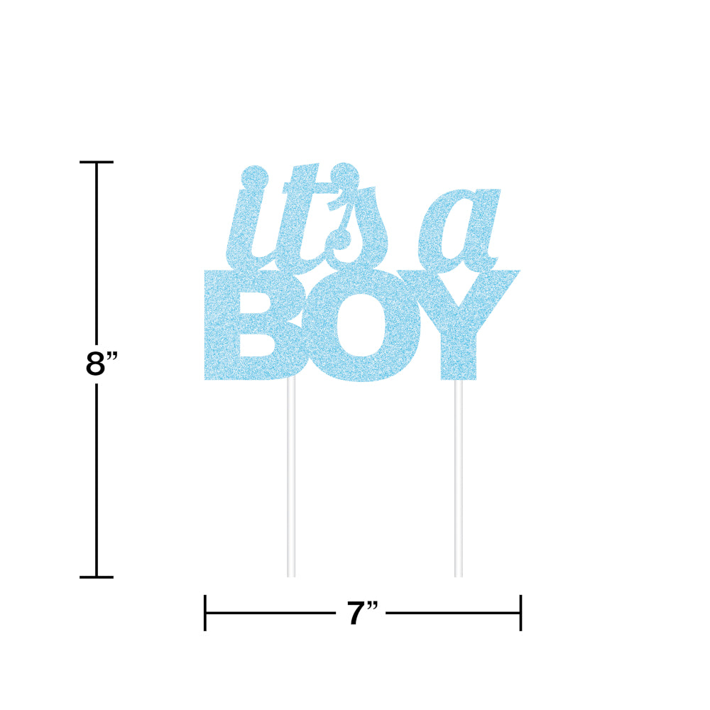 Creative Converting 335053 8" x 7" "IT'S A BOY" Blue Cake Topper