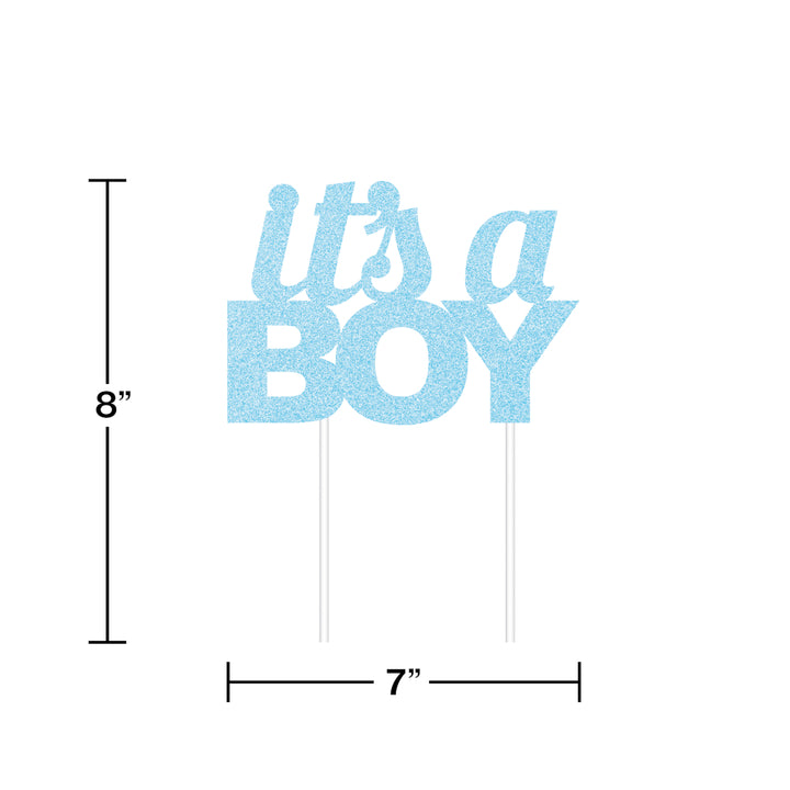 Creative Converting 335053 8" x 7" "IT'S A BOY" Blue Cake Topper