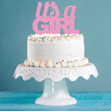 It's a Girl Pink Glitter Cake Topper Baby Shower