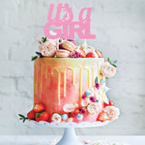 It's a Girl Pink Glitter Cake Topper Baby Shower