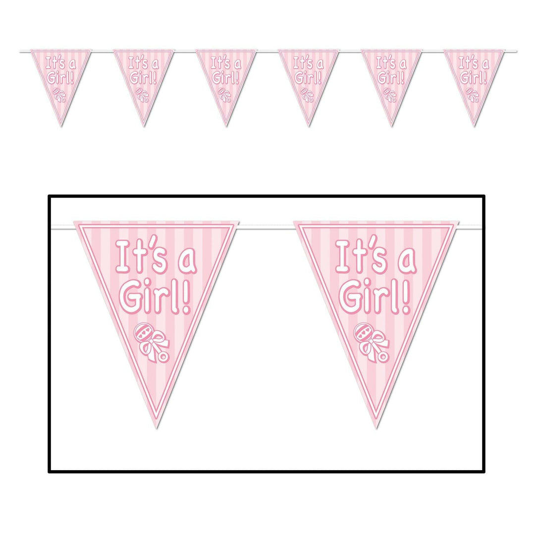 11" x 12' "It's A Girl" Pennant Banner (57447)