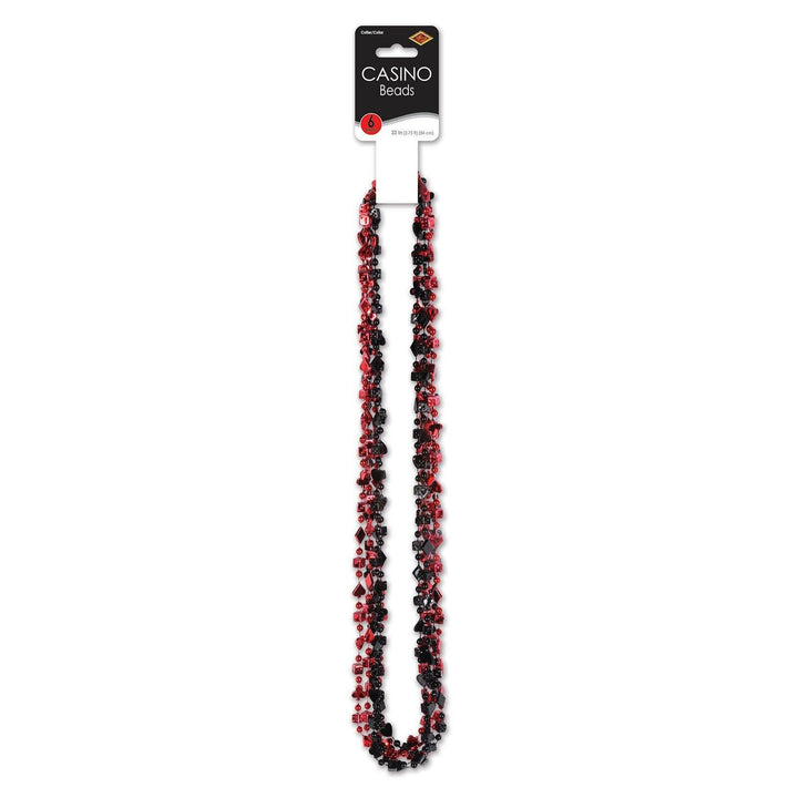 Beistle 60982 Black and Red Casino Bead Necklace 6/Pack