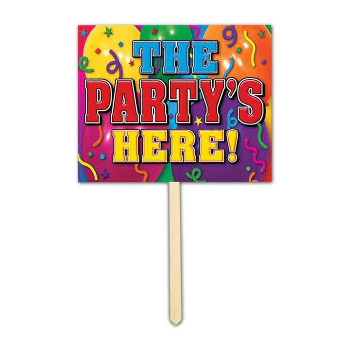 Beistle 55918 12" x 15" The Party's Here! Yard Sign Beistle