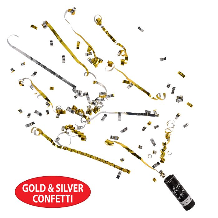 Beistle 57900-GDS Silver & Gold Confetti Bursts 2 Pack
