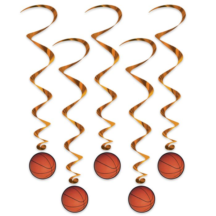 Beistle 50498 40" Basketball Whirls 5/Pack