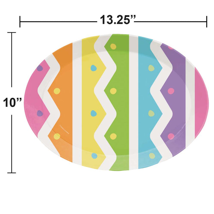 Creative Converting 356173 Easter Egg Plastic Serving Tray 10" x 13.25" Creative Converting