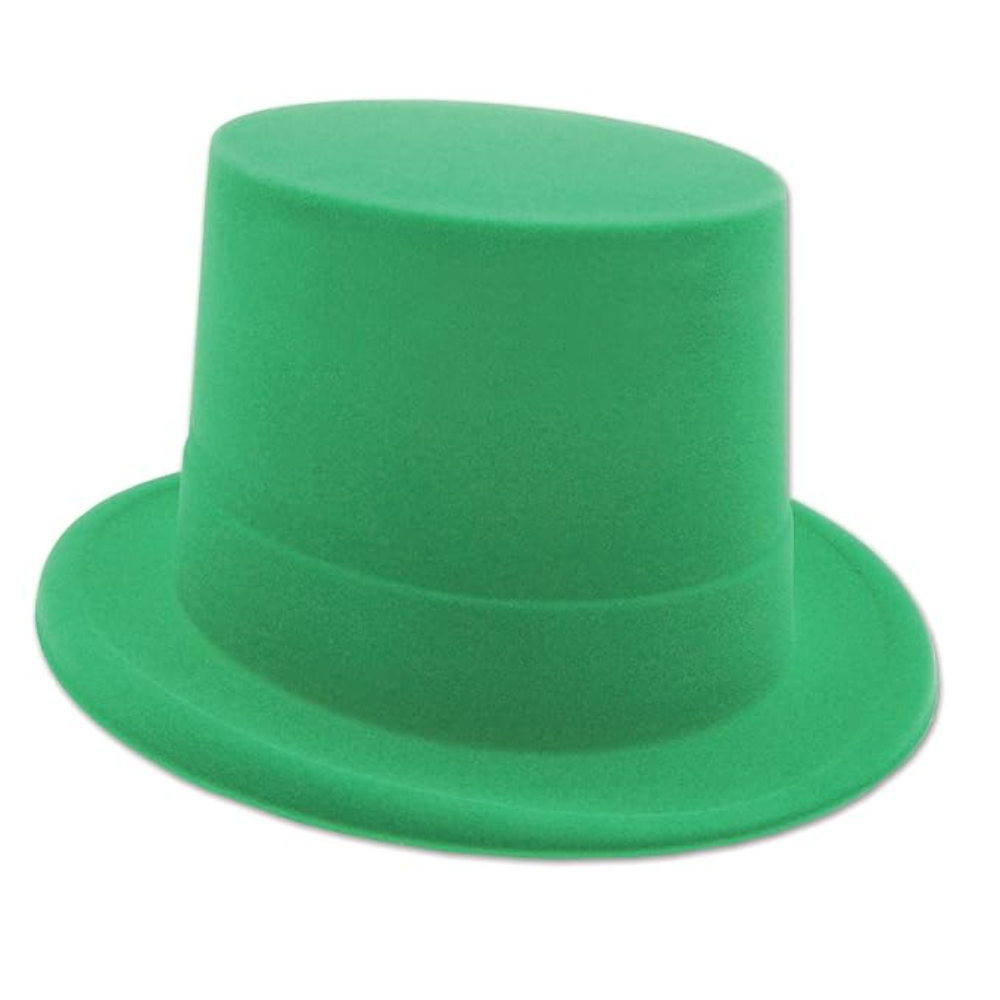 Beistle 33737 Green Plastic Velour Top Hat