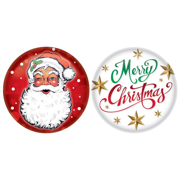 Beistle 2" Christmas Buttons 2/Pack Beistle