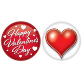 Beistle Valentine's Day Buttons 2 Inch – 2 Pack