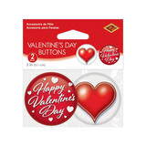 Beistle Valentine's Day Buttons 2 Inch – 2 Pack