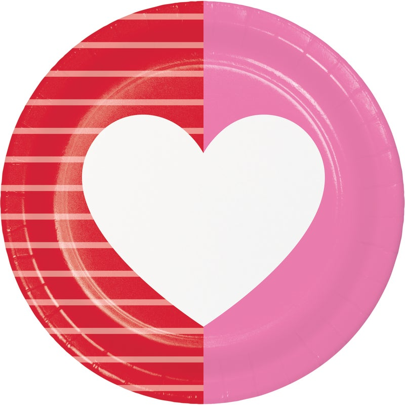 Creative Converting 7" Round Valentine's Textures Paper Plates
