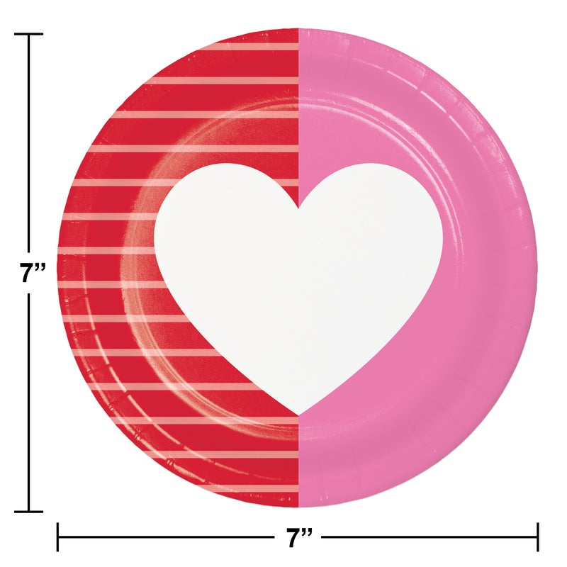 Creative Converting 7" Round Valentine's Textures Paper Plates