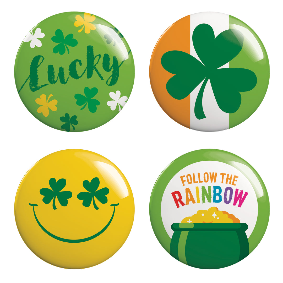 Beistle 2.5" St Patrick's Day Buttons 4/Pack