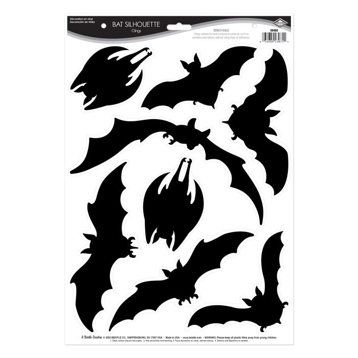 Beistle 00483 Bat Silhouette Clings