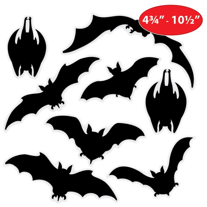 Beistle 00483 Bat Silhouette Clings