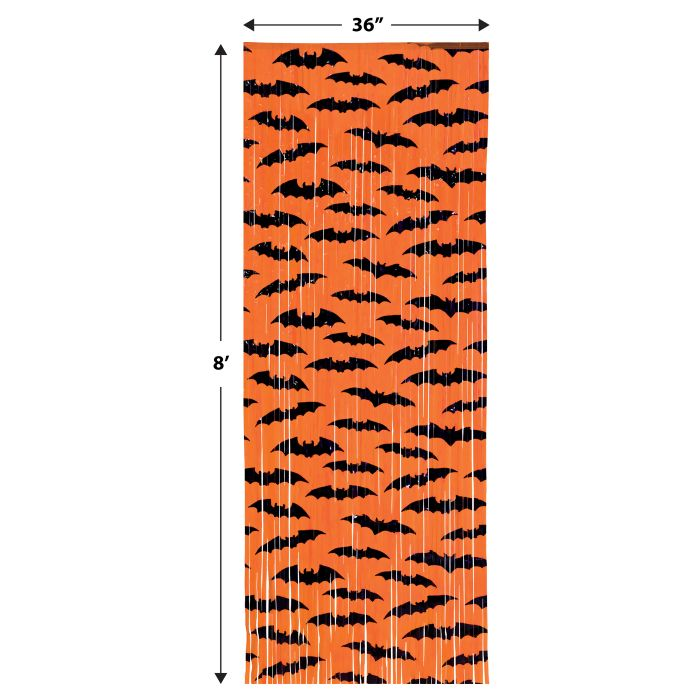 Beistle 00575 8' x 3' Bat 1-Ply Plastic Fringe Curtain
