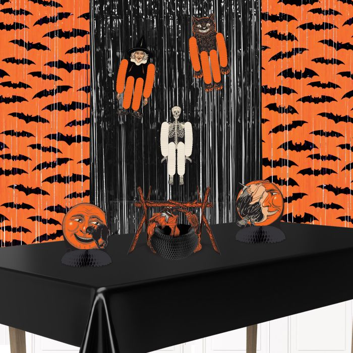 Beistle 00575 8' x 3' Bat 1-Ply Plastic Fringe Curtain