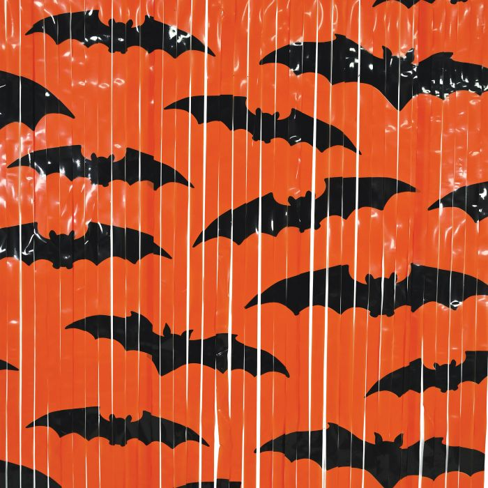 Beistle 00575 8' x 3' Bat 1-Ply Plastic Fringe Curtain
