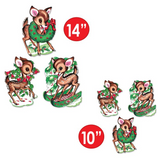 Beistle 20054 Vintage Christmas Reindeer Cutouts