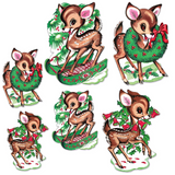 Beistle 20054 Vintage Christmas Reindeer Cutouts