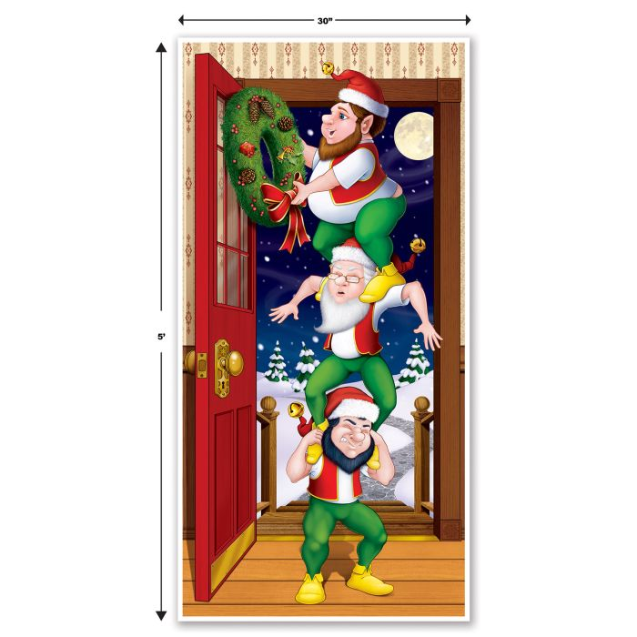 Beistle 20009 30" x 5' Christmas Elves Door Cover