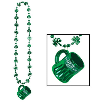 Beistle 30599 Green Shamrock Beads w/ Mug