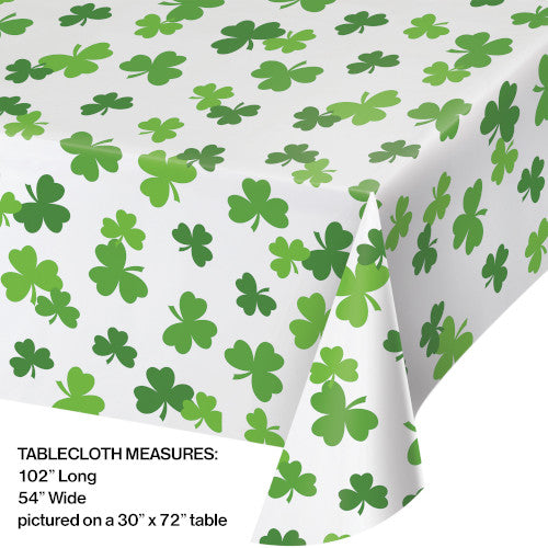 54" X 108" Shamrocks Plastic Table Covers