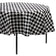 84" Round Plastic Tablecover - Black & White Checkered