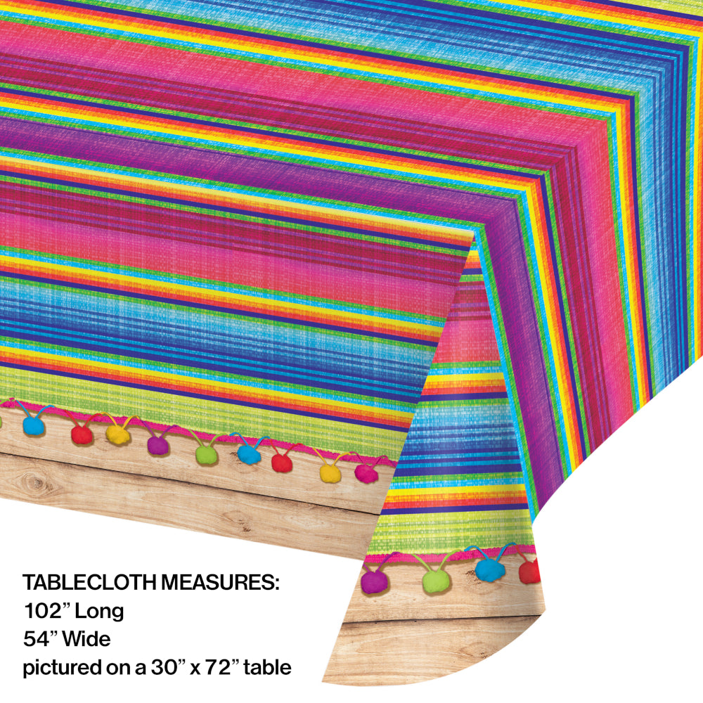 Creative Converting 324357 54" x 108" Serape Plastic Table Cover