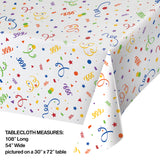 Creative Converting 346630 54x108 Confetti Plastic Table Cover