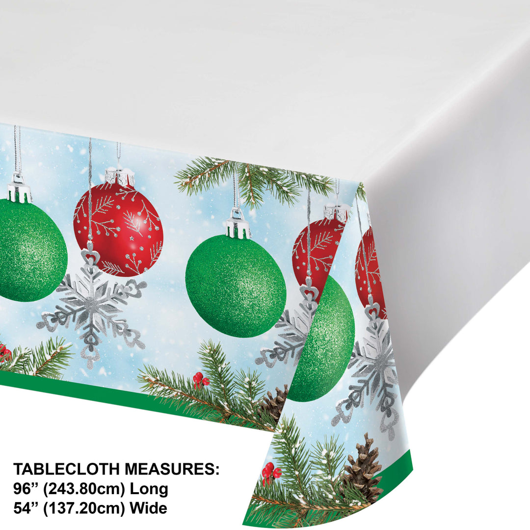 Creative Converting 376074 54" x 96" Classic Christmas Paper Table Cover