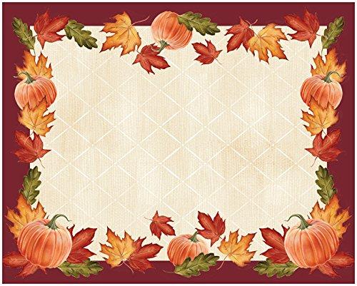 Creative Converting 860300 12" x 15" Pumpkin and Leaves Paper Placemats