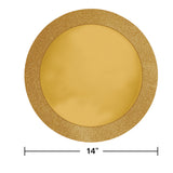 Creative Converting 14 Inch Round Gold Glitter Placemat