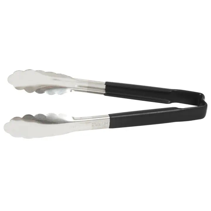 Vollrath 4780920 Stainless Steel One-Piece Scalloped Tongs with Black Kool-Touch Handle 9.5" Vollrath