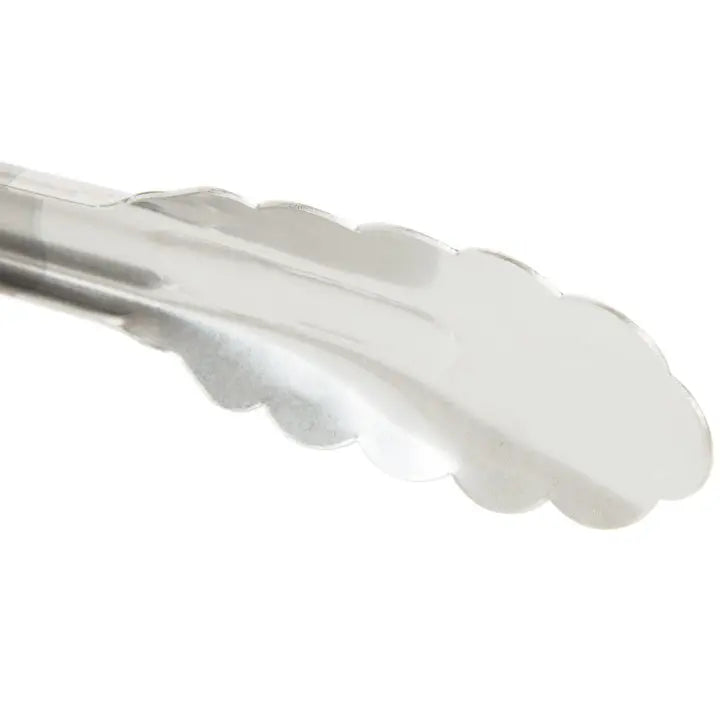 Vollrath 4780920 Stainless Steel One-Piece Scalloped Tongs with Black Kool-Touch Handle 9.5" Vollrath