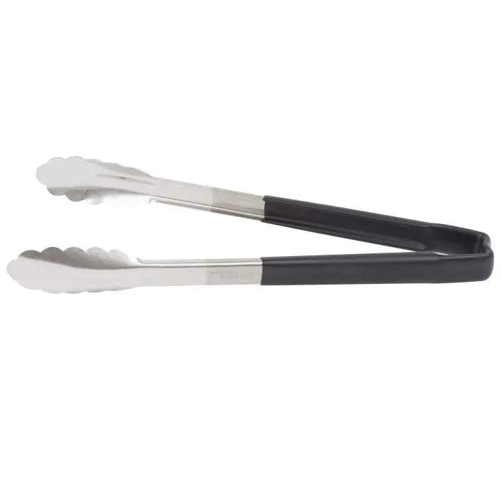 Vollrath 4781220 Stainless Steel One-Piece Scalloped Tongs with Black Kool-Touch Handle 12" Vollrath