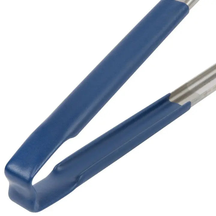 Vollrath 4781230 Stainless Steel One-Piece Scalloped Tongs with Blue Kool-Touch Handle 12" Vollrath