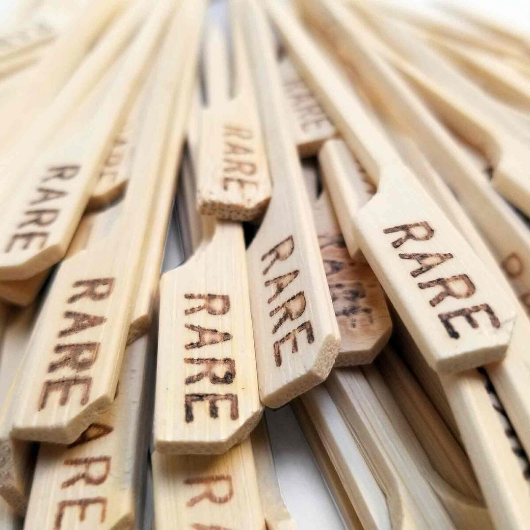 Tablecraft RARE 3.5" Bamboo Rare Steak Marker