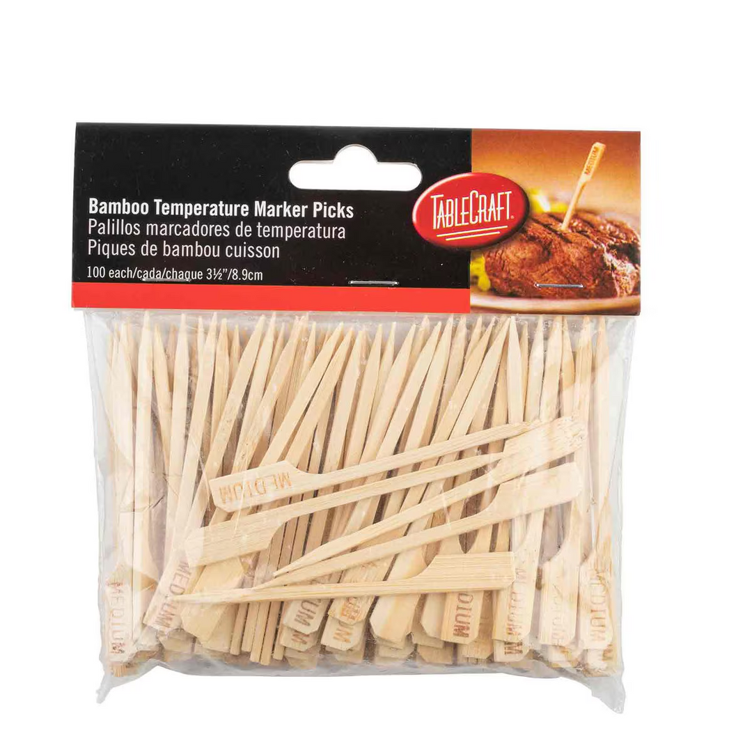 Tablecraft MEDIUM 3.5" Bamboo Medium Steak Marker